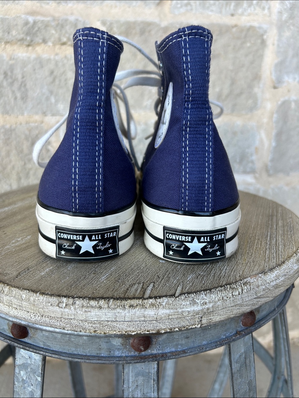 Navy Converse High Tops - Picture 5 of 5